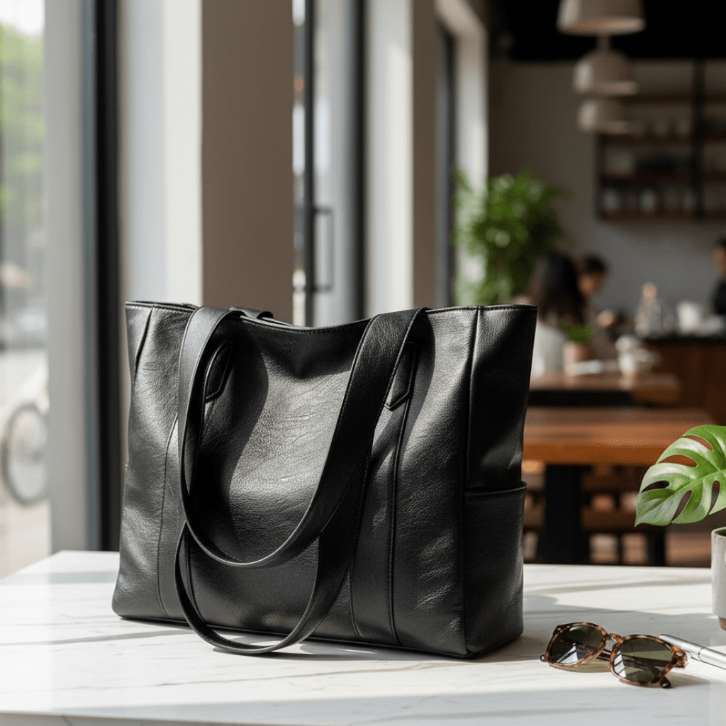 Luminora Elegant Leather Shoulder Bag With Retro Touch And Smooth Surface