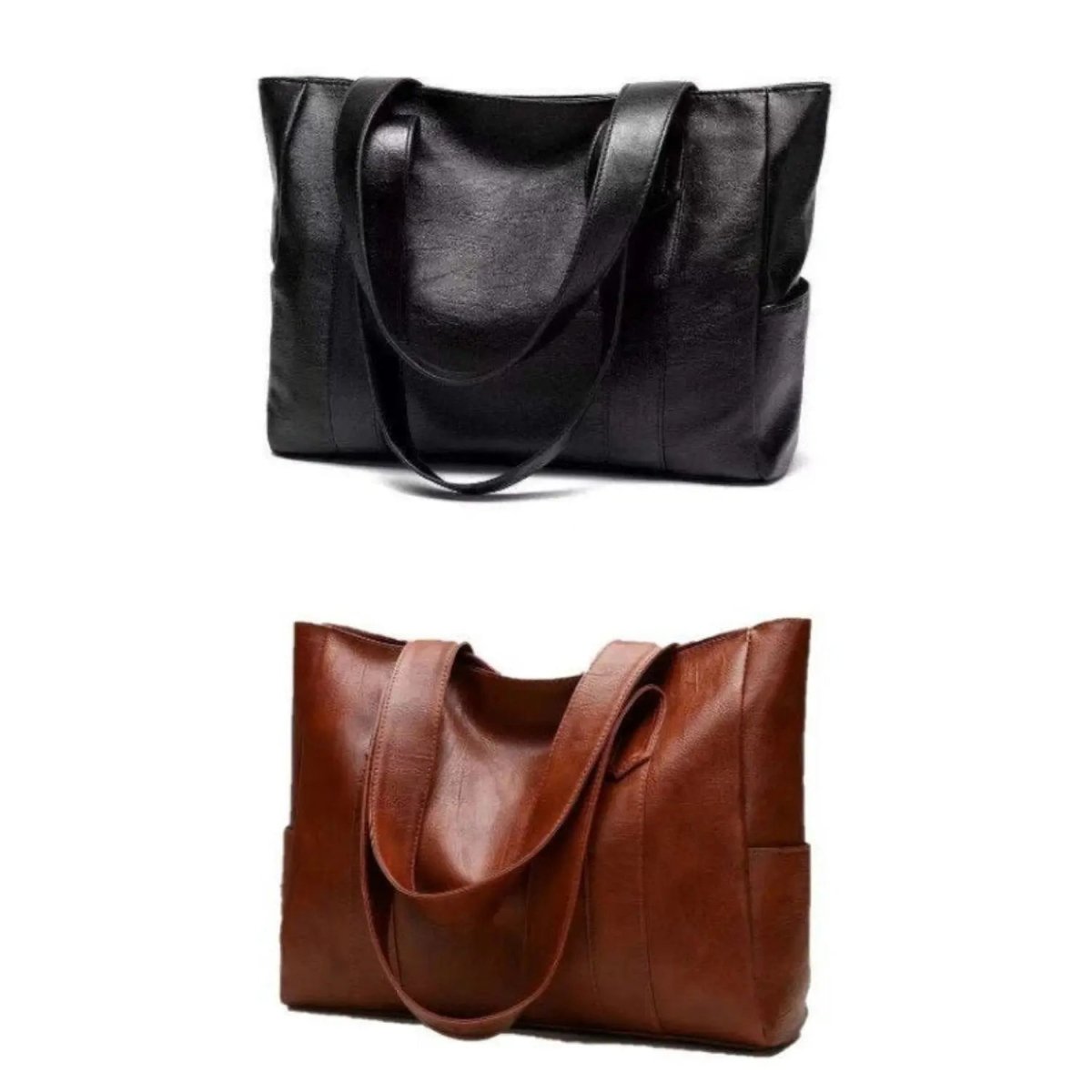 Luminora Elegant Leather Shoulder Bag With Retro Touch And Smooth Surface