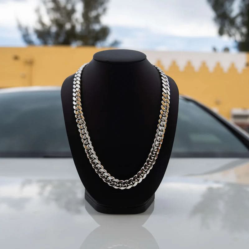 LumaChain Polished 8mm Miami Cuban Link Chain for Men