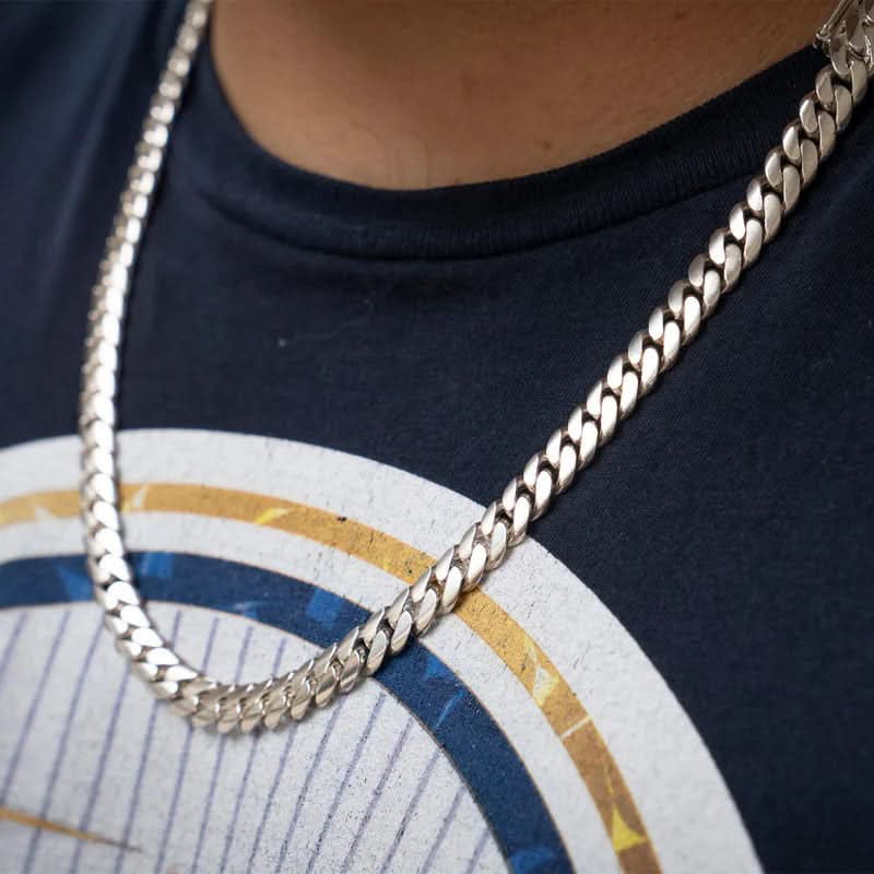 LumaChain Polished 8mm Miami Cuban Link Chain for Men