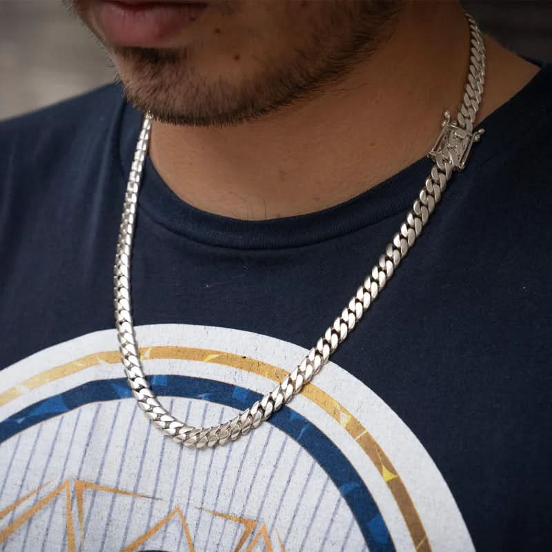 LumaChain Polished 8mm Miami Cuban Link Chain for Men