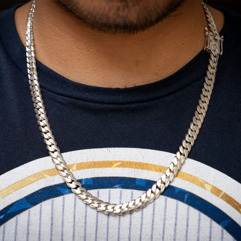 LumaChain Polished 8mm Miami Cuban Link Chain for Men
