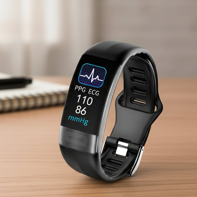 PulseGuard Smartwatch With ECG, Blood Pressure, and Sleep Monitoring