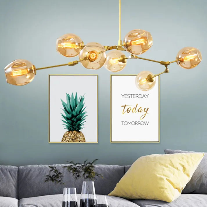 Lampada a sospensione BubbleLight Sputnik con bolle di vetro