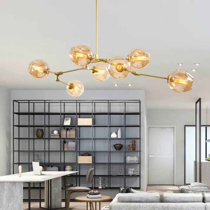 Lampada a sospensione BubbleLight Sputnik con bolle di vetro