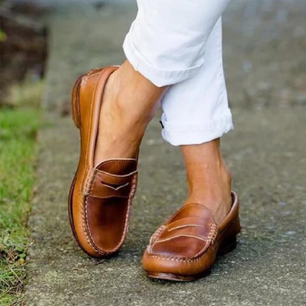 Mocassini senza tempo in pelle marrone per uomo, mocassini casual premium slip-on
