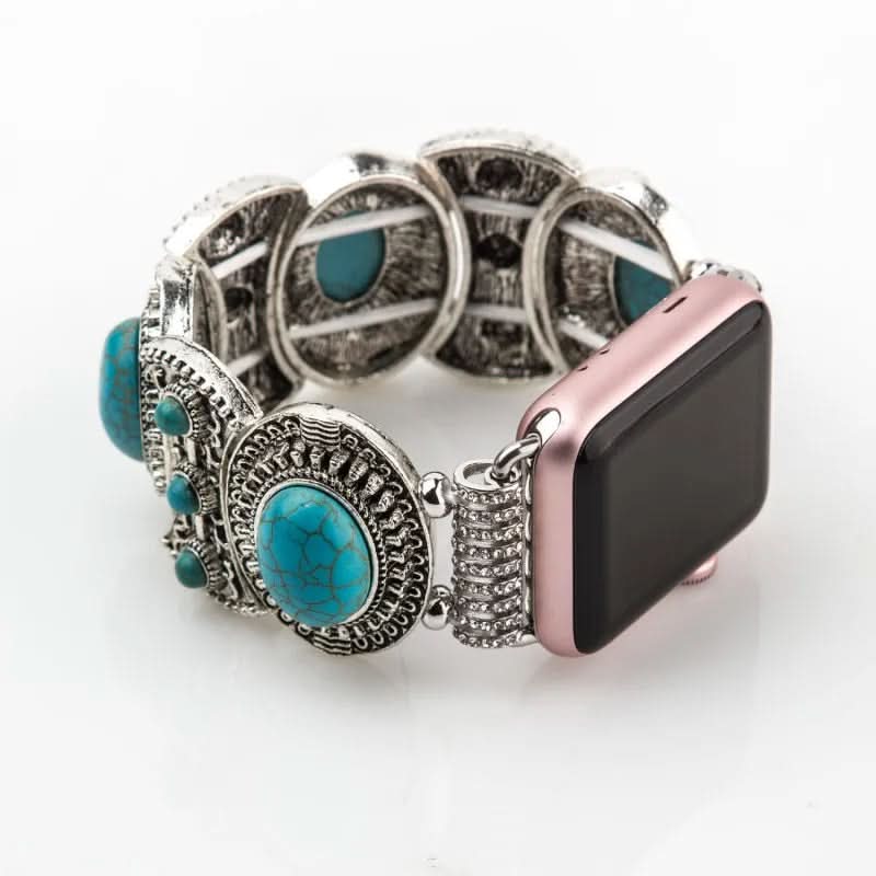 LunaVale Boho-Chic Bracelet For Smartwatches With Noble Turquoise Detail