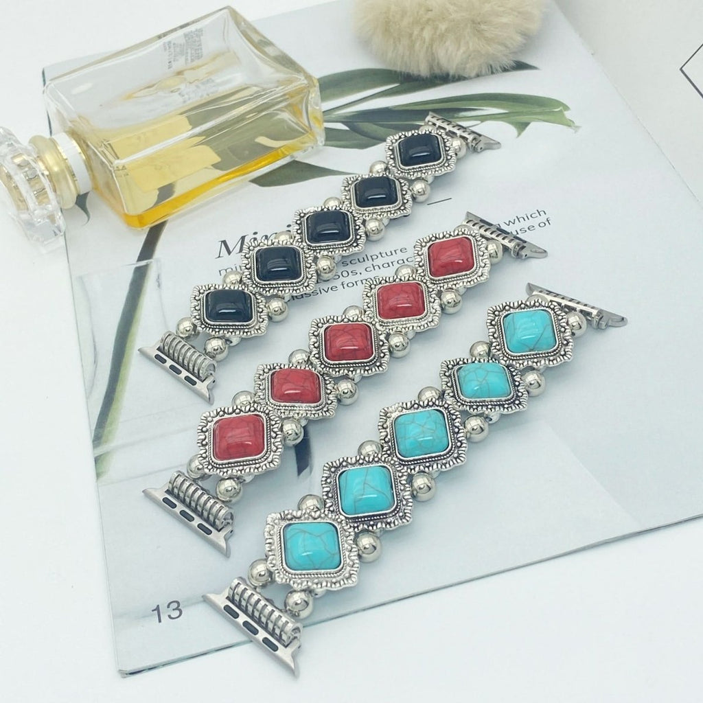 LunaVale Boho-Chic Bracelet For Smartwatches With Noble Turquoise Detail