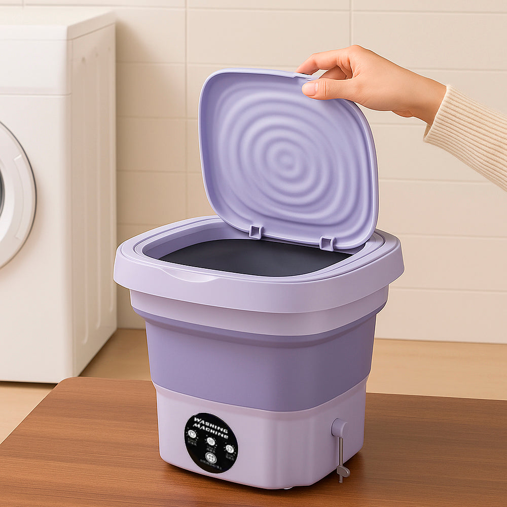 Compact Foldable Washing Machine With Integrated Dryer For Household Use
