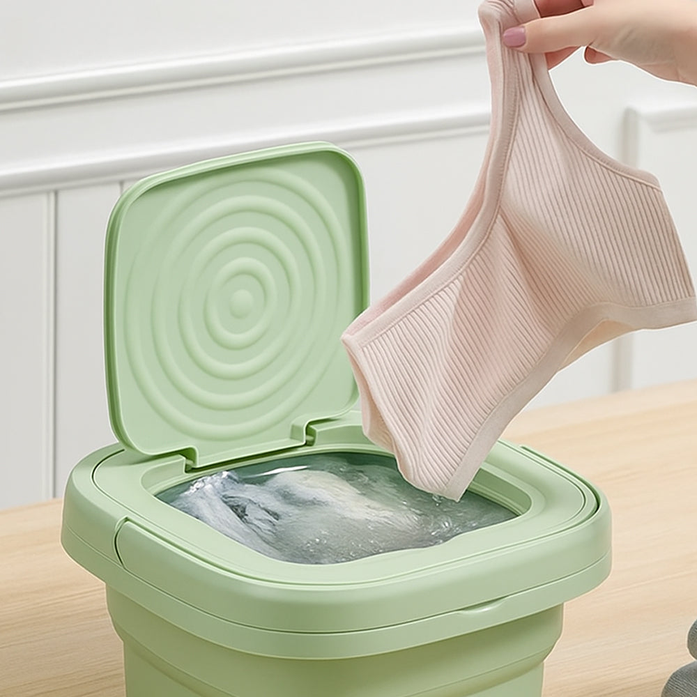 Compact Foldable Washing Machine With Integrated Dryer For Household Use