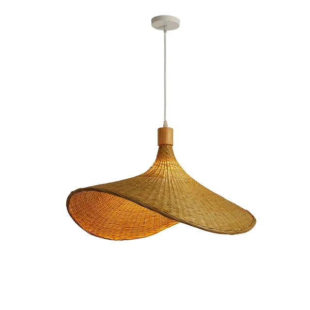 LumaWeave bambusová proutěná závěsná lampa s měkkým osvětlením