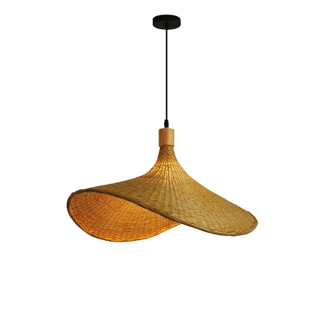 LumaWeave bambusová proutěná závěsná lampa s měkkým osvětlením