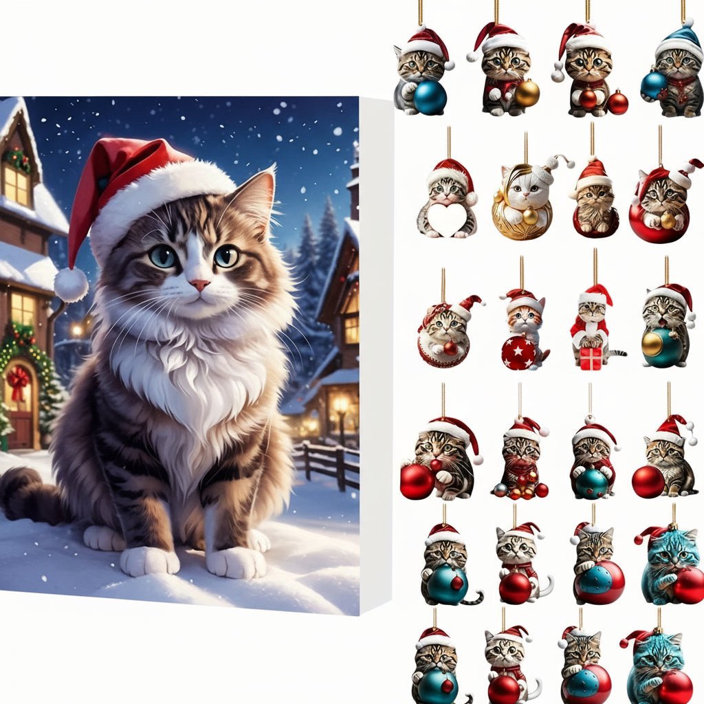 WhiskerCraft Calendario Dell'Avvento Gatto Vintage Per Amanti Dei Gatti A Natale