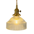 Lampada a Sospensione Vintage in Vetro Righettato