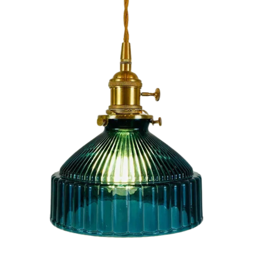 Lampada a Sospensione Vintage in Vetro Righettato