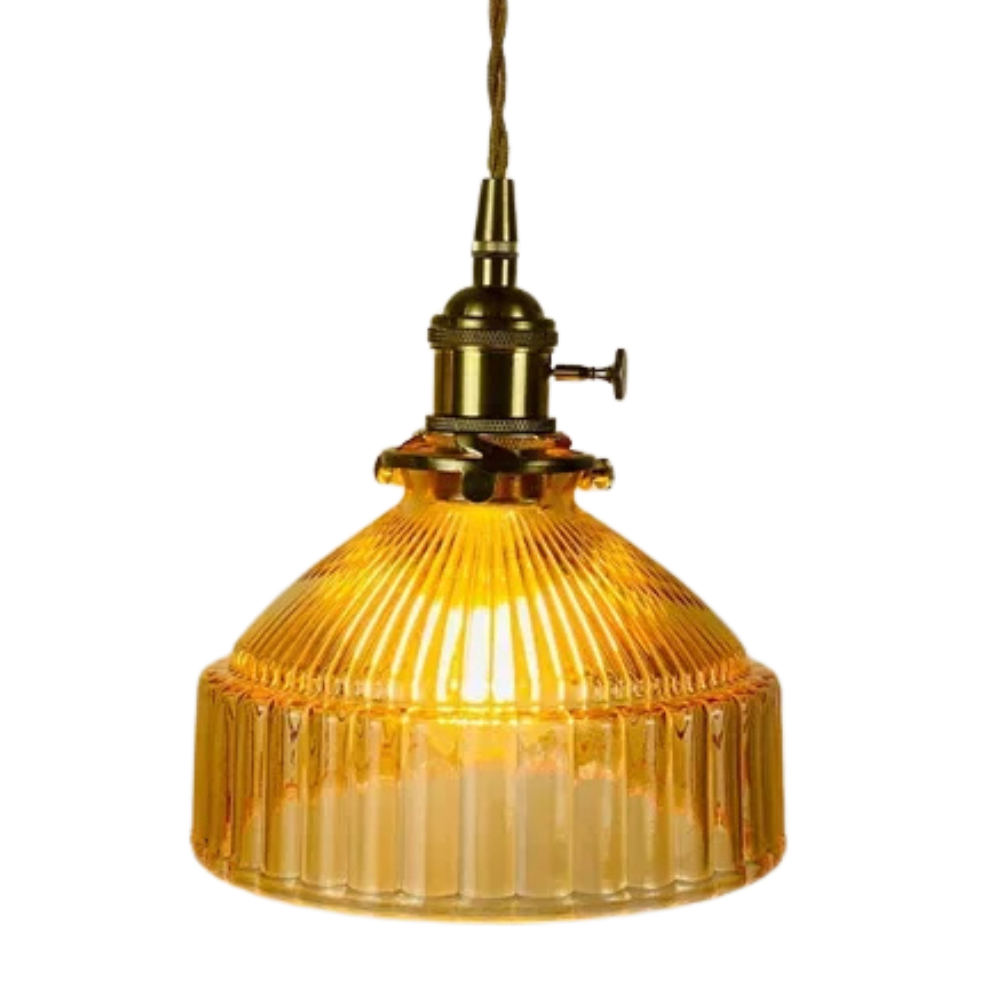 Lampada a Sospensione Vintage in Vetro Righettato
