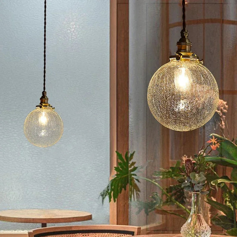 Závěsná lampa Kirelle ve vintage stylu ze skla