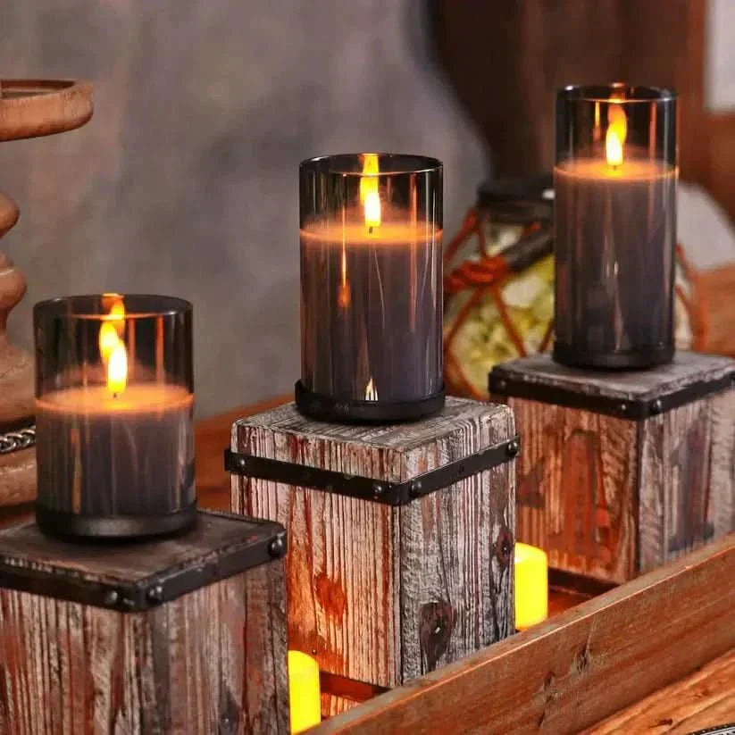 LumaNest Essentials Candles Cordless Set For Warm Safe Light