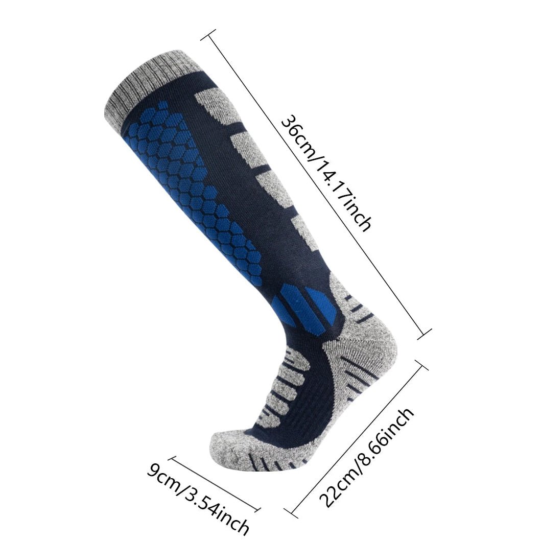 FrostGuard Thermal Wool Socks for Skiing and Hiking, Unisex, Long Tube Design
