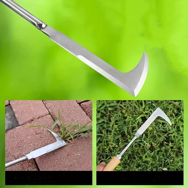WeedMaster L-Shaped Stainless Steel Weeding Tool for Precise Weeding