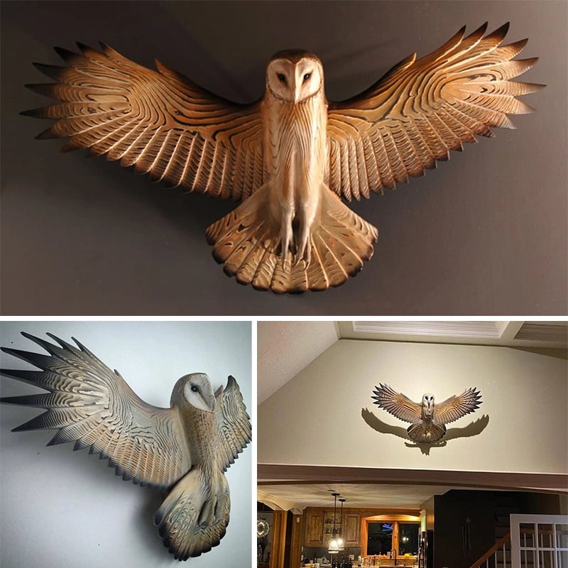 TimberNest Barn Owl Wall Art Made From Solid Wood With Handcrafted Surface