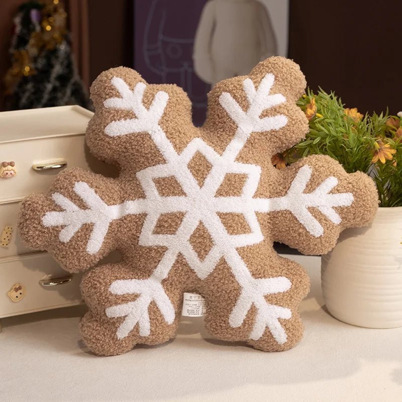 FrostNest Blød Vinter Snefnugspude til Juledekoration
