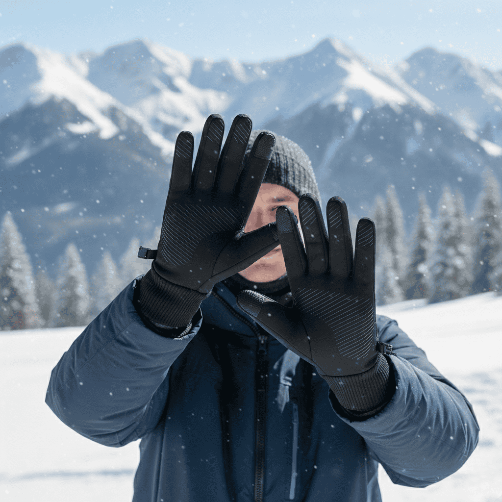 Unisex SnowShield zimní fleecové rukavice s dotykovou funkcí a voděodolnou ochranou