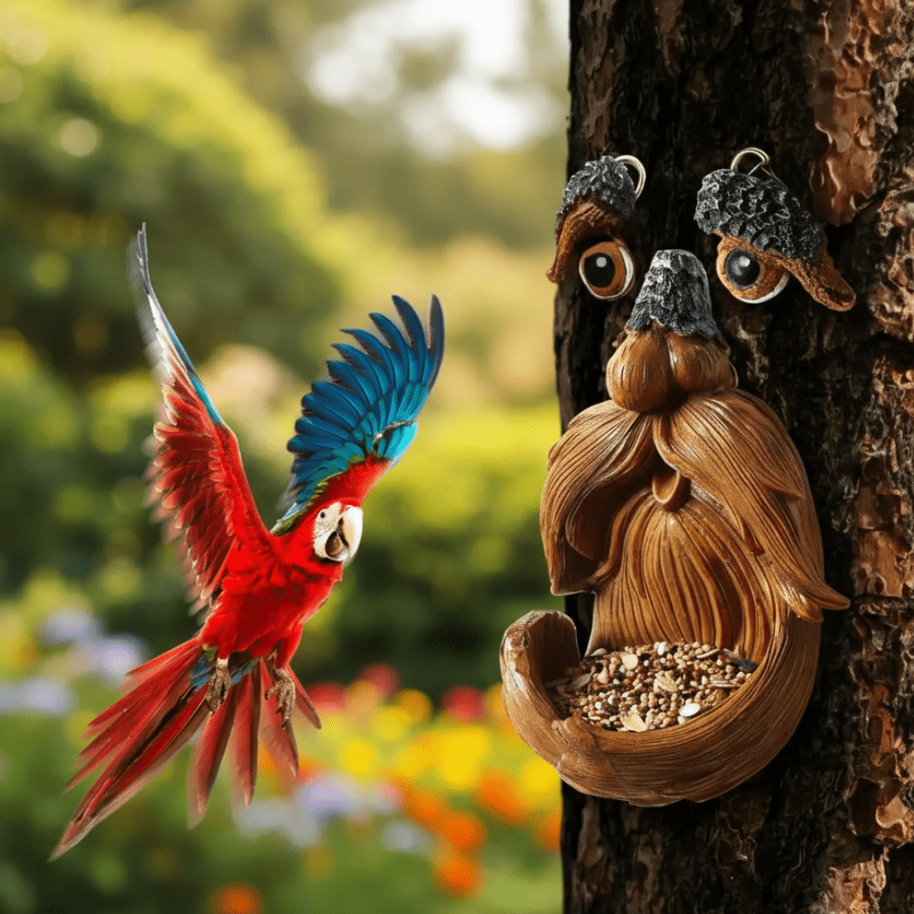 Everwood Tree Face Birdhouse for the Garden Weatherproof Decoration