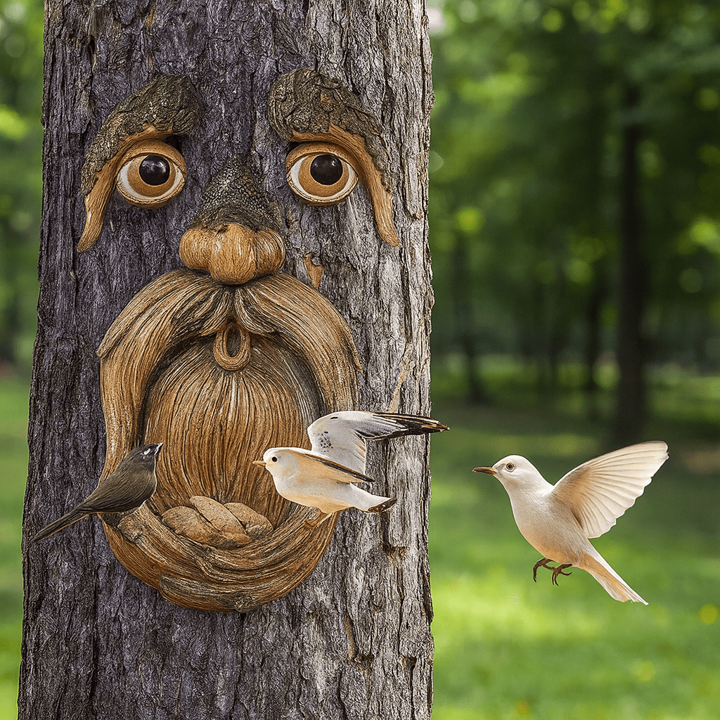 Everwood Tree Face Birdhouse for the Garden Weatherproof Decoration