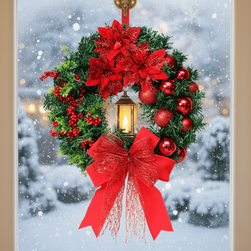 Luma Grove Kranz mit Laterne und Ornamenten für strahlenden Weihnachtszauber