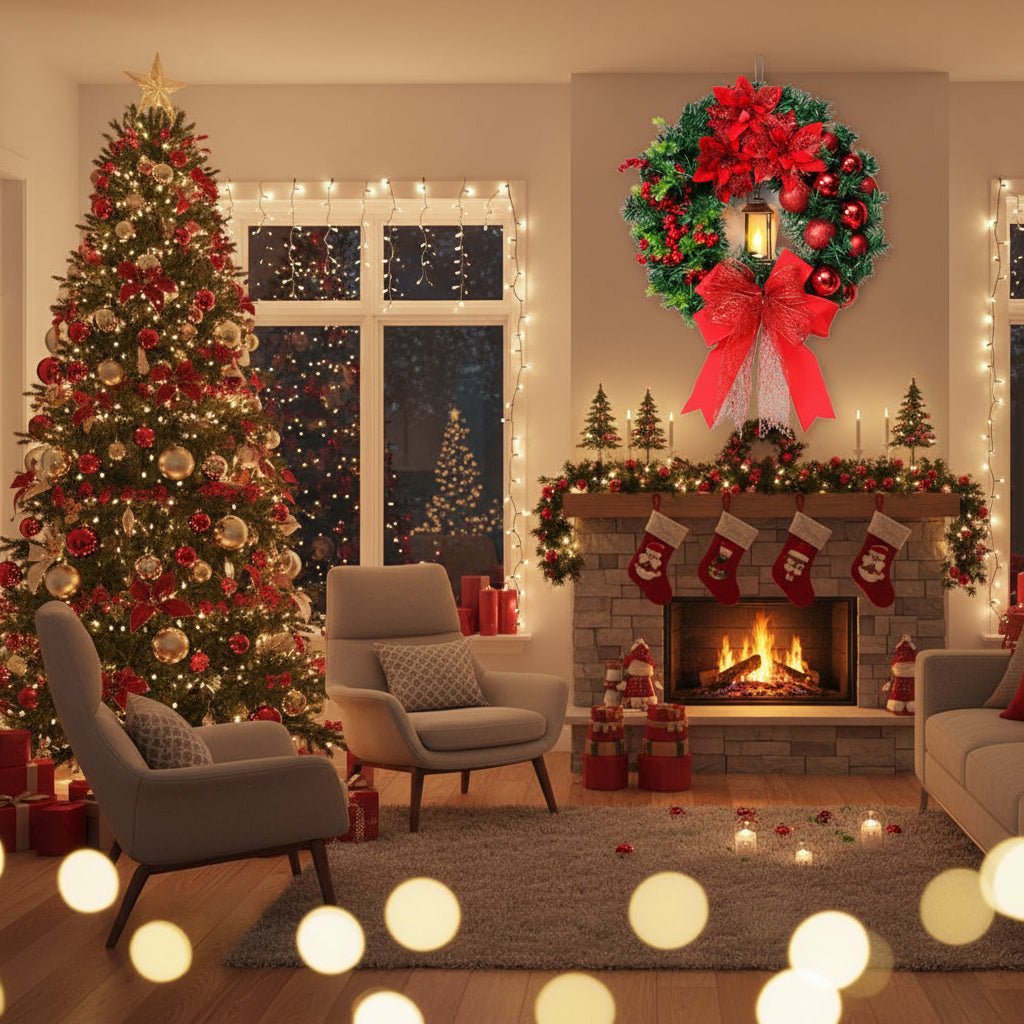 Luma Grove Kranz mit Laterne und Ornamenten für strahlenden Weihnachtszauber