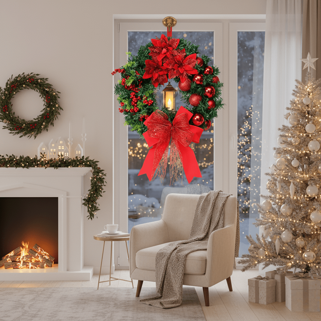 Luma Grove Kranz mit Laterne und Ornamenten für strahlenden Weihnachtszauber