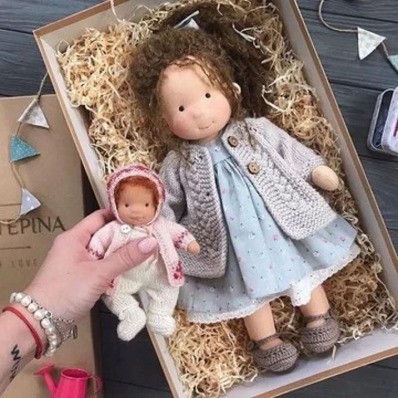 Handmade cotton doll designed for comforting imaginative play