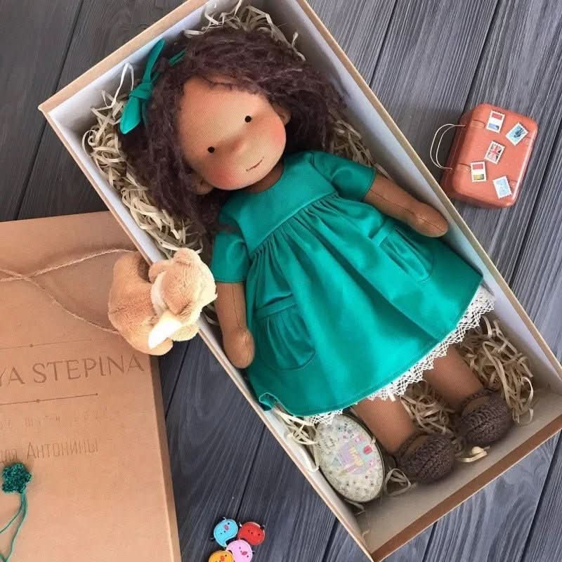 Handmade cotton doll designed for comforting imaginative play