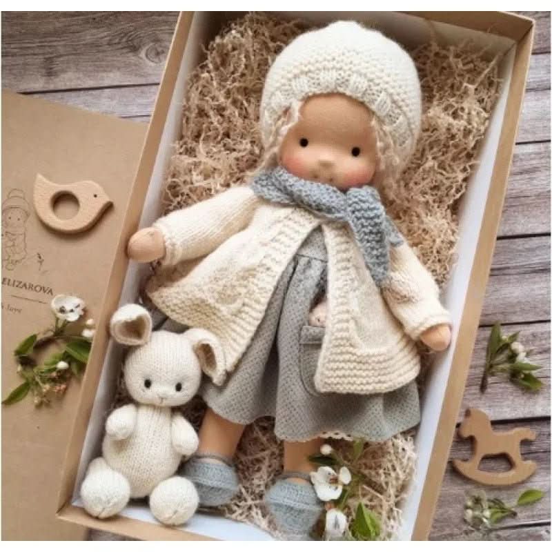 Handmade cotton doll designed for comforting imaginative play