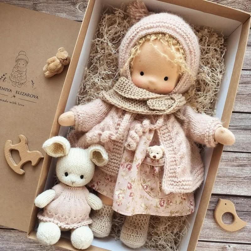 Handmade cotton doll designed for comforting imaginative play