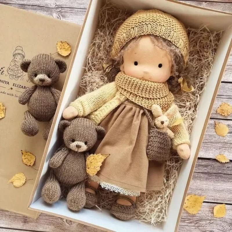 Handmade cotton doll designed for comforting imaginative play