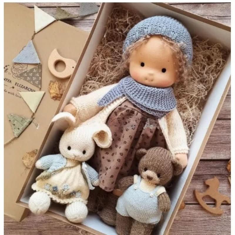 Handmade cotton doll designed for comforting imaginative play