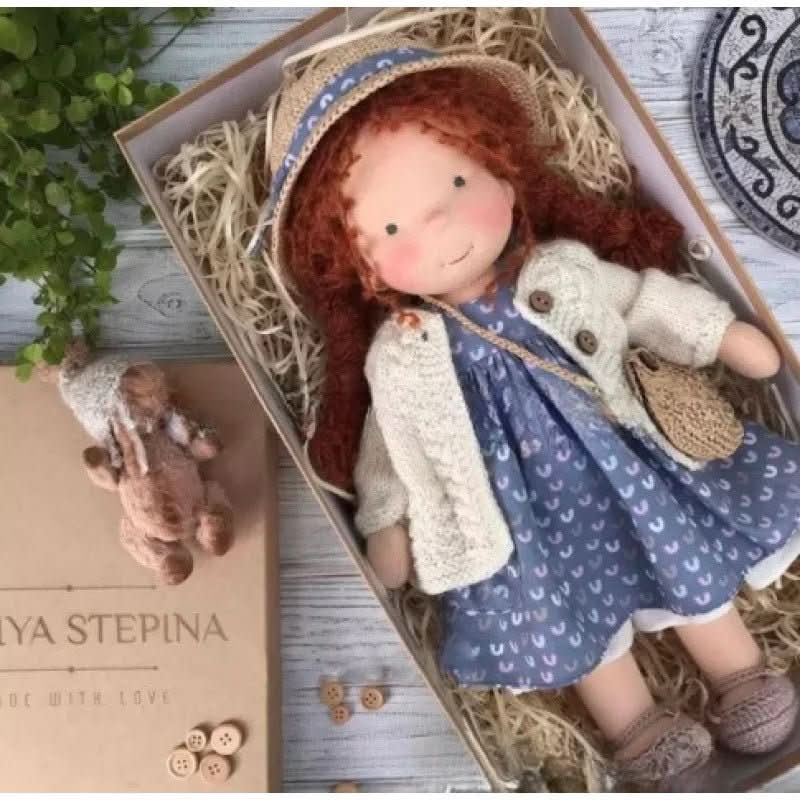 Handmade cotton doll designed for comforting imaginative play
