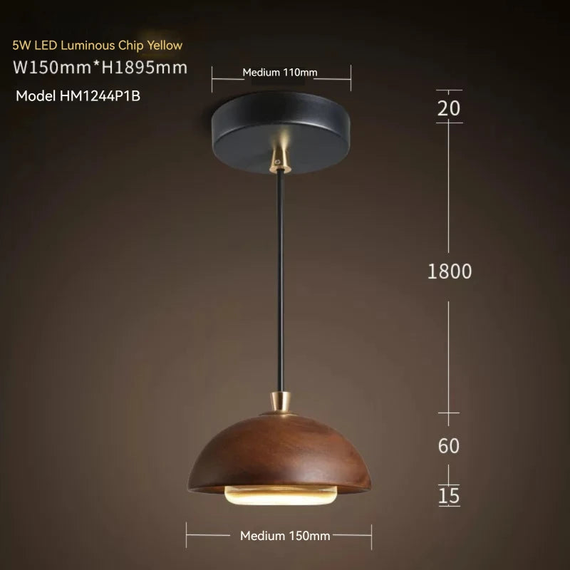 Závěsná lampa z ořechového dřeva