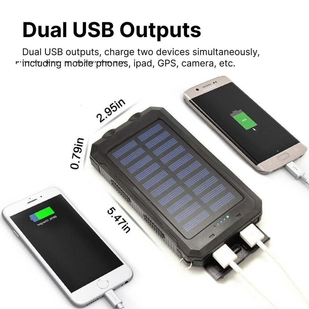 ApexGlow Waterproof Solar Power Bank 30000mAh For Outdoor Adventures