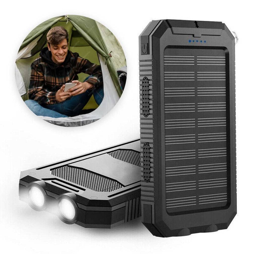 ApexGlow Waterproof Solar Power Bank 30000mAh For Outdoor Adventures
