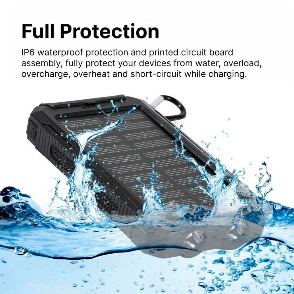 ApexGlow Waterproof Solar Power Bank 30000mAh For Outdoor Adventures