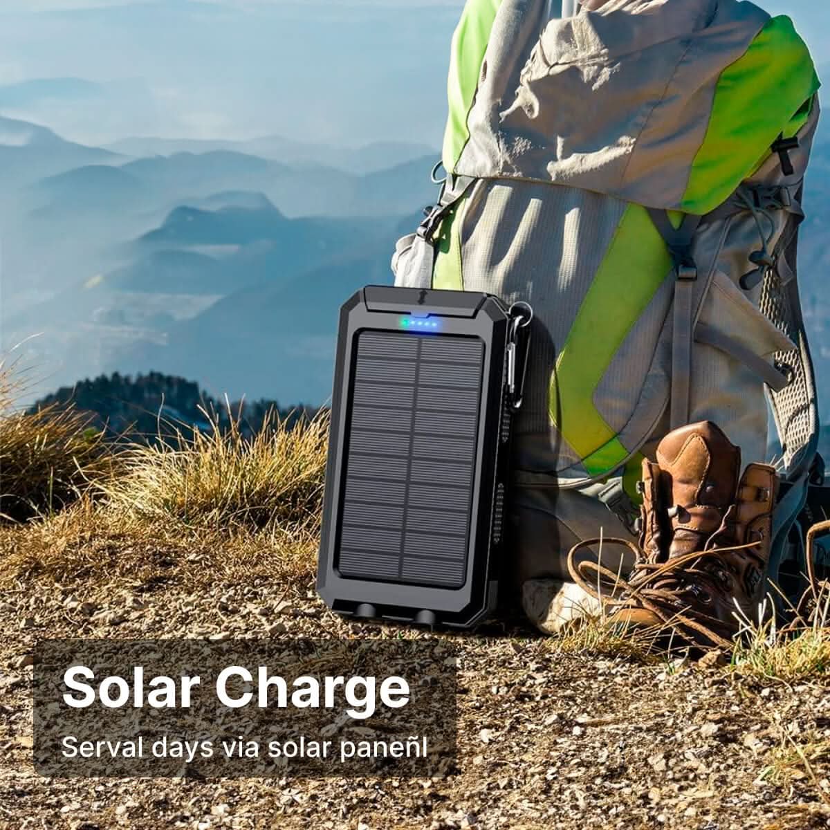 ApexGlow Waterproof Solar Power Bank 30000mAh For Outdoor Adventures