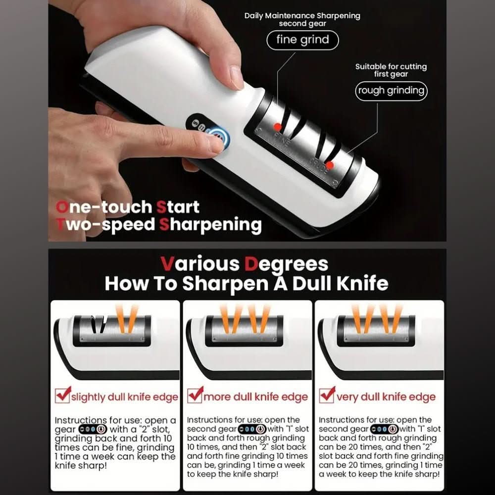 ApexEdge Duo Rechargeable Two Stage Knife Sharpener for Ceramic and Steel Blades