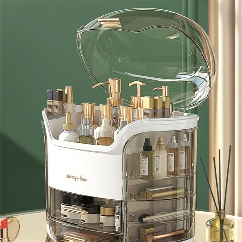 AuraGlow Makeup Organizer Dustproof and Waterproof Cosmetic Box With Elegant Design
