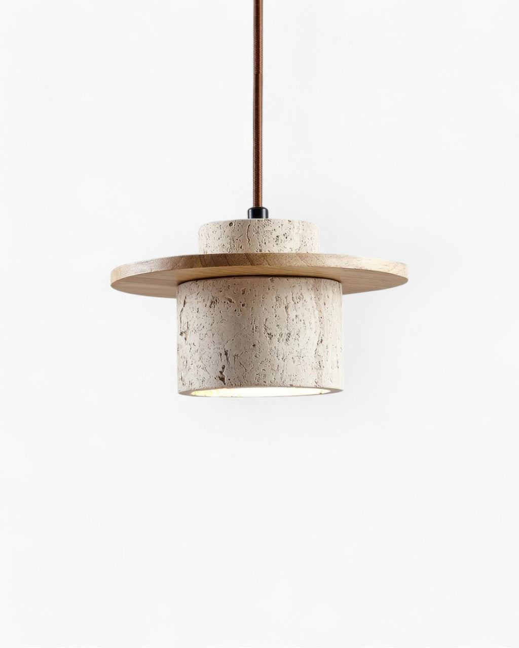 Závěsná lampa Coren z travertinového kamene s rustikálním světlem