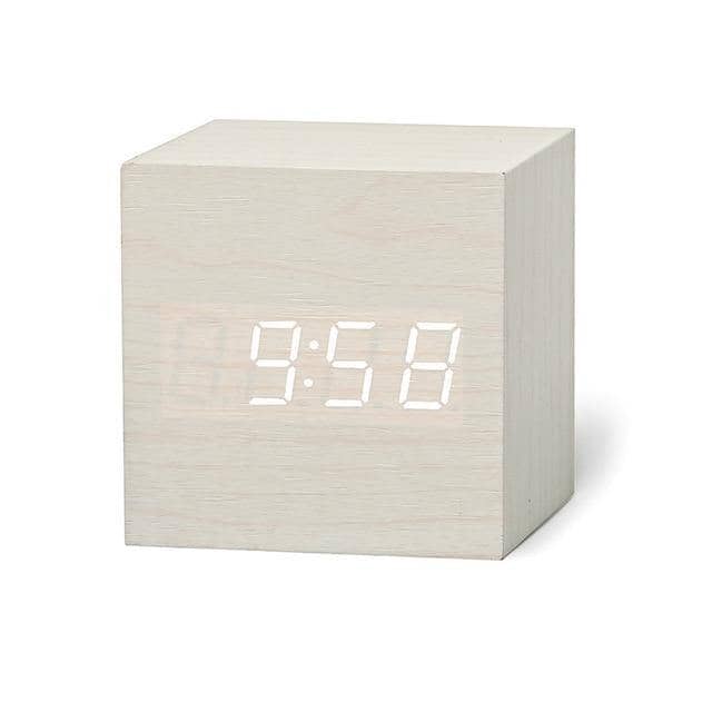 Customizable Wooden Digital LED Alarm Clock With USB and Battery Power