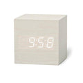 Customizable Wooden Digital LED Alarm Clock With USB and Battery Power