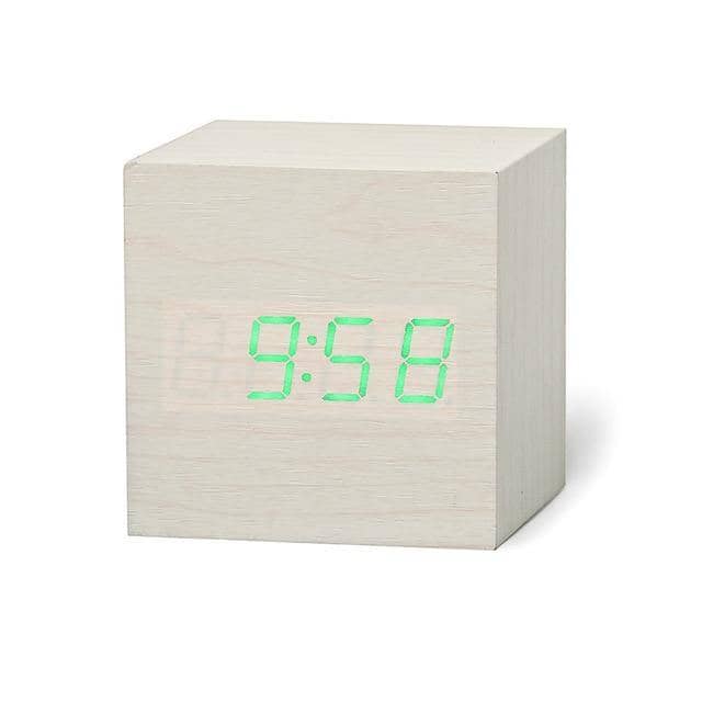 Customizable Wooden Digital LED Alarm Clock With USB and Battery Power